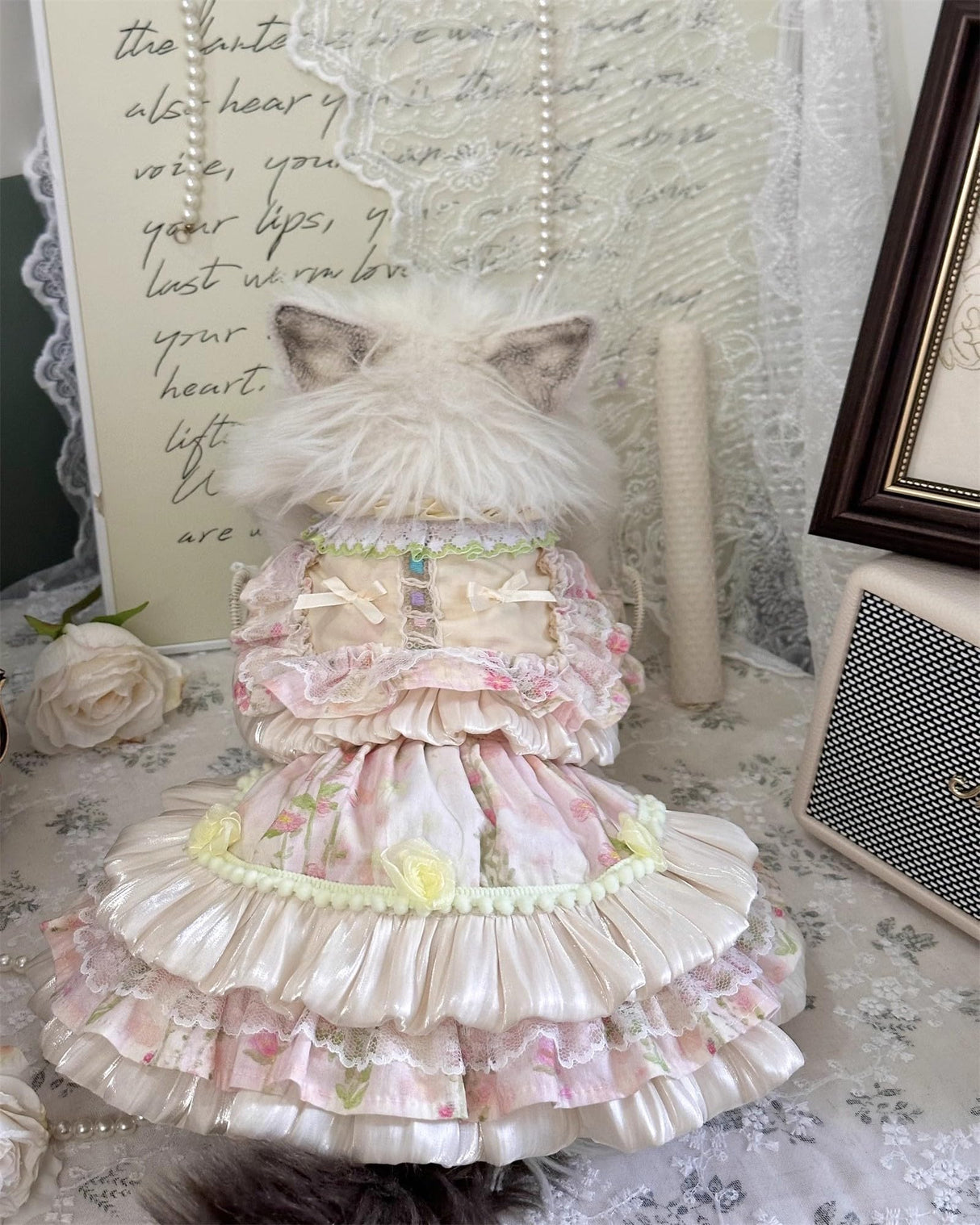 MaruPet Elegant Princess Lace Dress Tutu Queen Style with Bowknot for Small, Extra Small Dog Teddy, Pug, Chihuahua, Shih Tzu, Yorkshire Terriers K-Pink X-Large