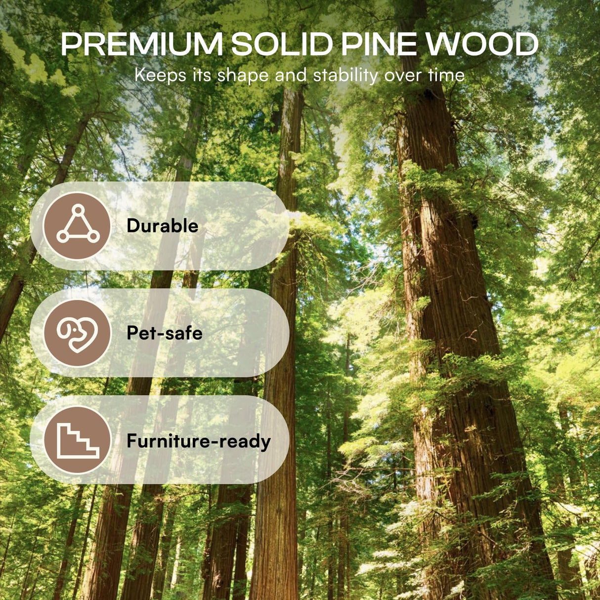 Luciphia Wooden Dog Stairs for Small Dogs 2-in-1 Foldable Dog Steps for Beds Cars Couch Anti-Slip Pet Ramp with 4 Steps Indoor Pet Stairs for Medium Large Older Pets Cats up to 220lbs