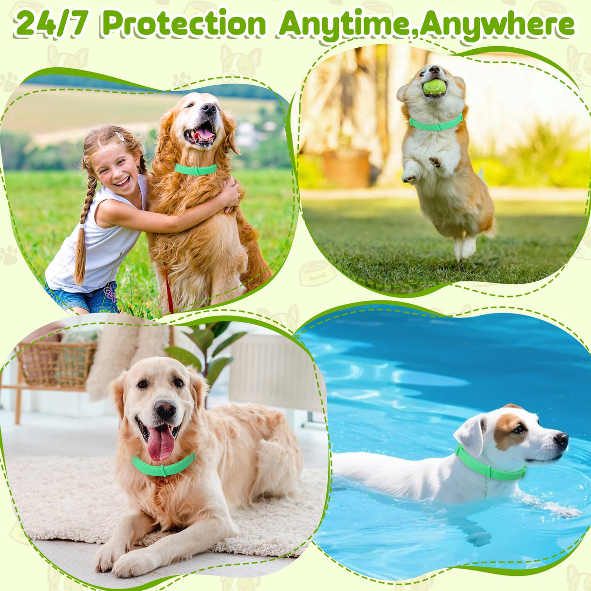 Trihood Natural Flea & Tick Prevention Dog Collars – 2-Pack Adjustable Waterproof Collars with Essential Oils (Lemon Eucalyptus, Citronella, Lavender, Linalool), Safe for All Breeds
