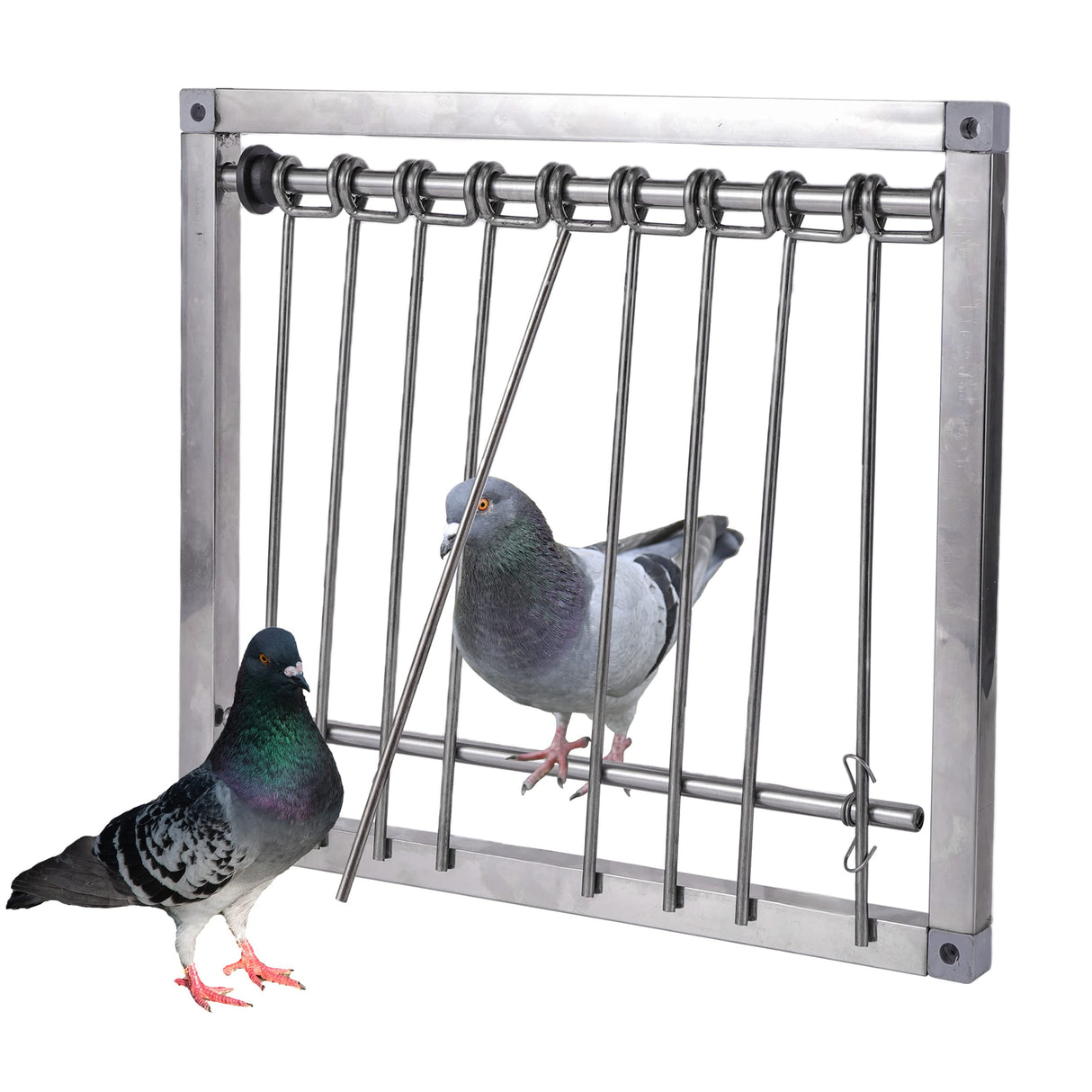 1PC Bird Cages Trap Stainless Steel Pigeon Trap Door Wire Bars Frame Entrance U-Trap for Pigeon Birds House Door (29 * 26 cm)