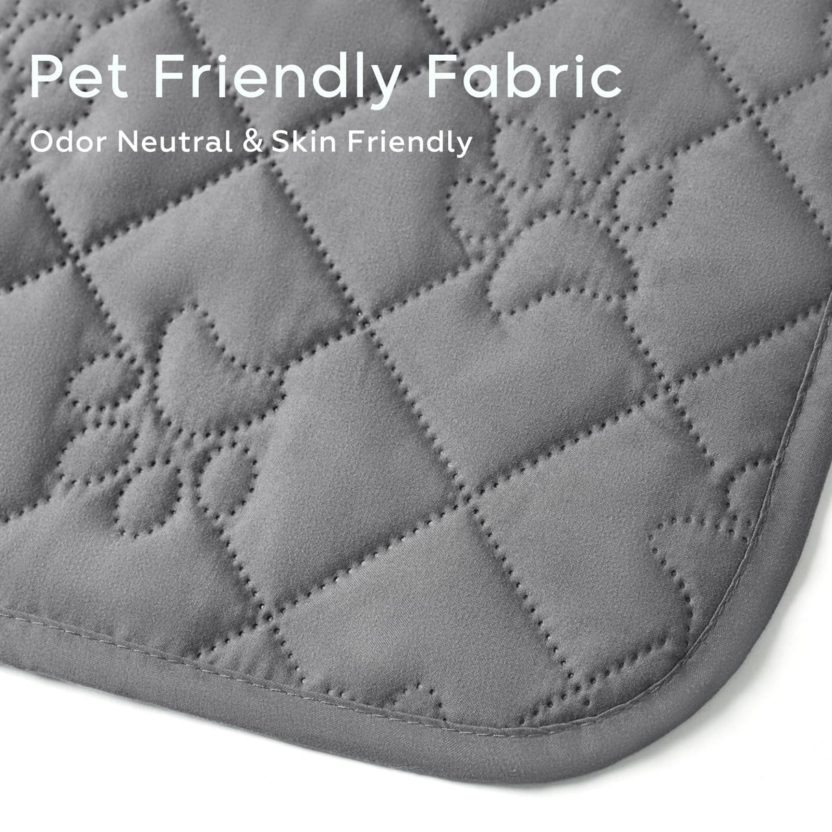 Waterproof 4 Seater Couch Cover for Dogs, Paw Print Quilted Blanket for 4 Cushion Sofa and Bed, Pet Hair Resistant, Skin-Friendly, Scratch Proof, Washable Sofa Seat Protector, 30x90 inch, Grey