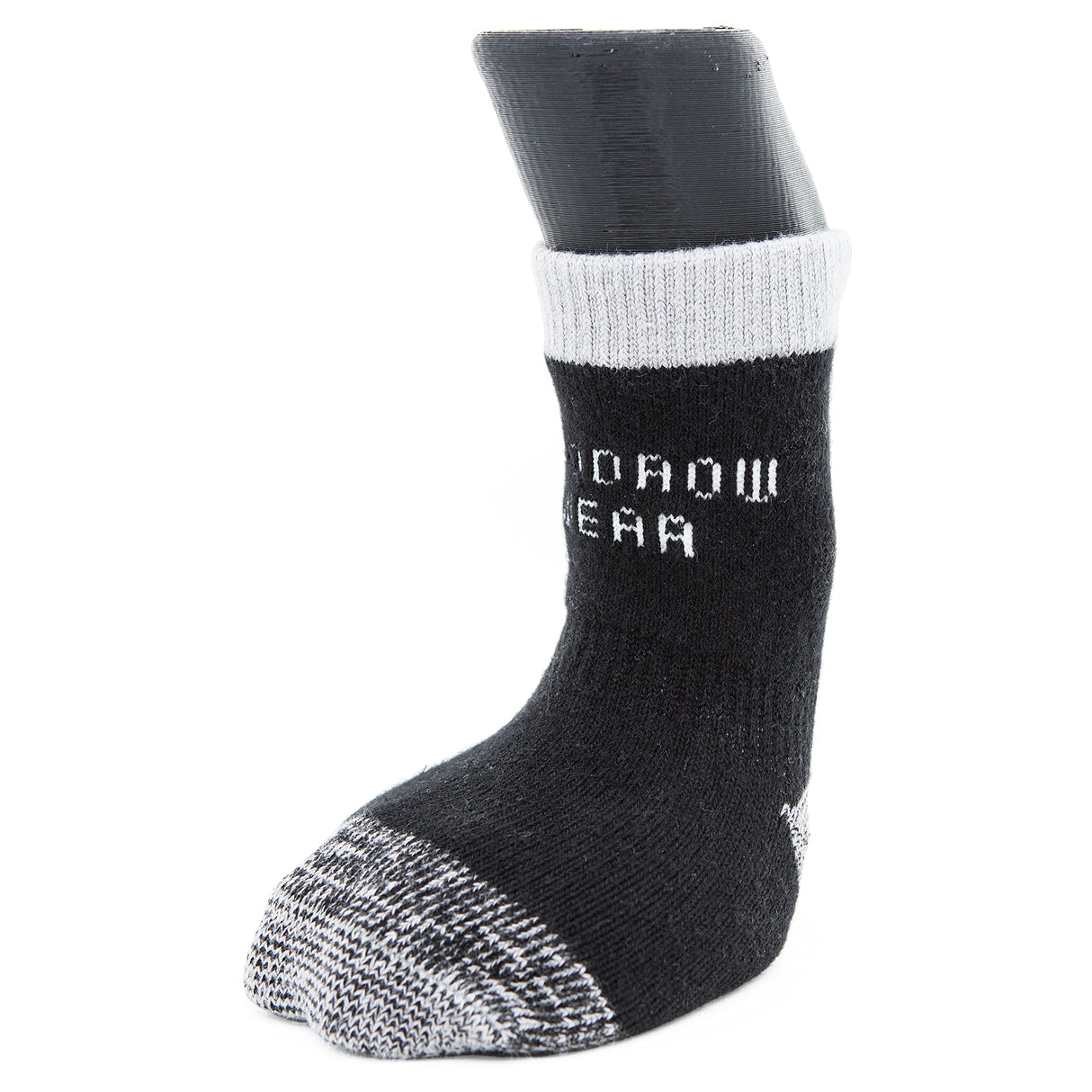 Woodrow Wear, Power Paws Reinforced Foot Dog Socks, Black Grey, XXL, Fits 130-180 pounds