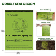 Load image into Gallery viewer, Certified Compostable Dog Poop Bags-270Bags 18Rolls, Poop Bags for Dogs Made of Cornstarch - ASTM D6400 By USA, Leakproof Easy Open, Unscented Dog Waste Bags (Green)