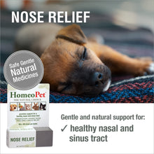 Load image into Gallery viewer, HomeoPet Nose Relief, Safe and Natural Sinus Supplement for Cats, Dogs, and Other Small Animals, 15 Milliliters