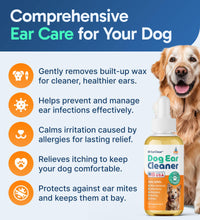 Load image into Gallery viewer, Pup Labs Ear Clear, Natural Dog Ear Cleaner and Infection Treatment for Dogs, Dog Drops for Itching, Irritation, & Wax Build-Up, 1 oz Bottle with Dropper