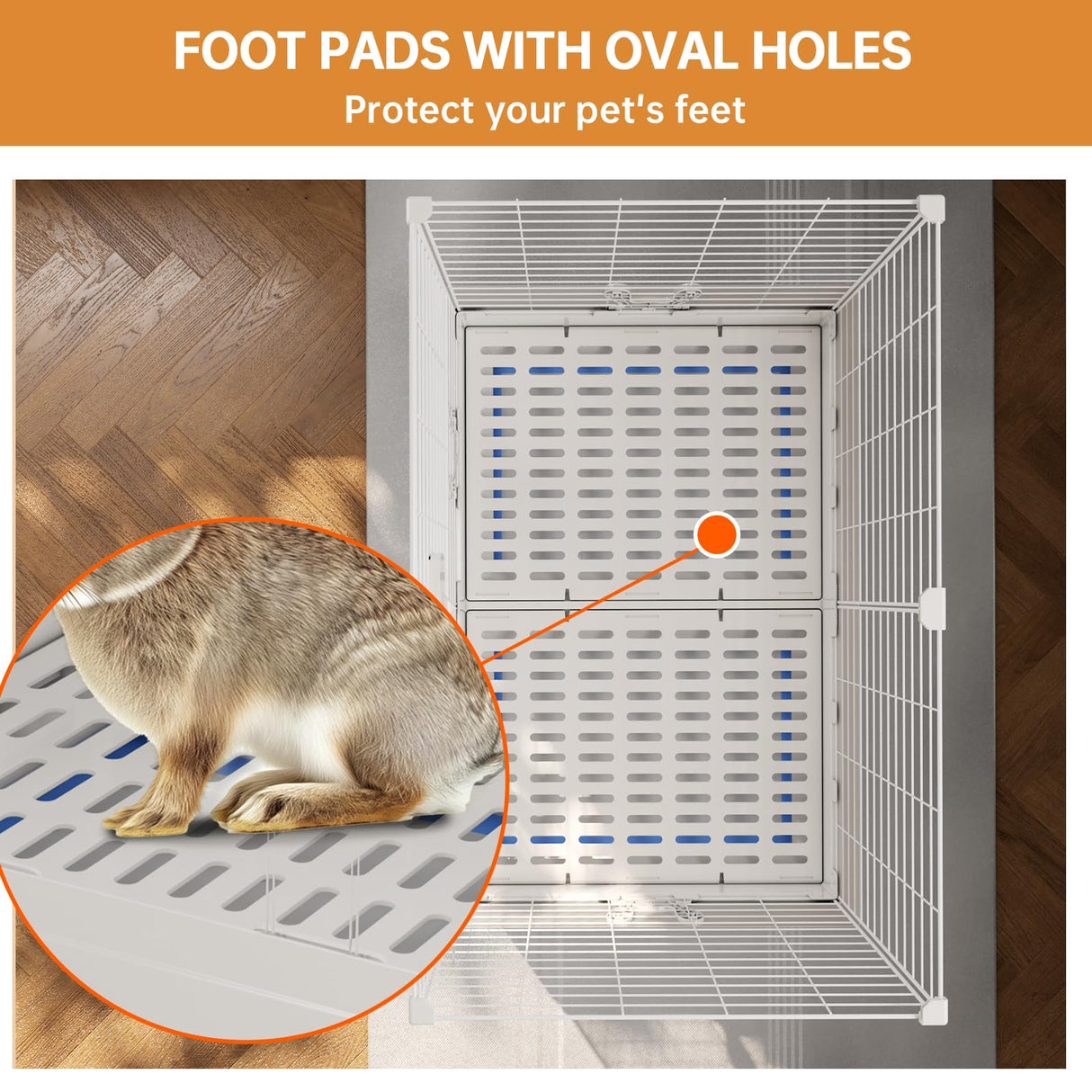 Oneluck Rabbit Cage Indoor,Loft Bunny Hutch with Urine-Proof Wall,Leak-Proof Trays, Wheels 28.7" L x 18.1" W x 25.6" H for Rabbits Chinchillas, Guinea Pig and Small Animal