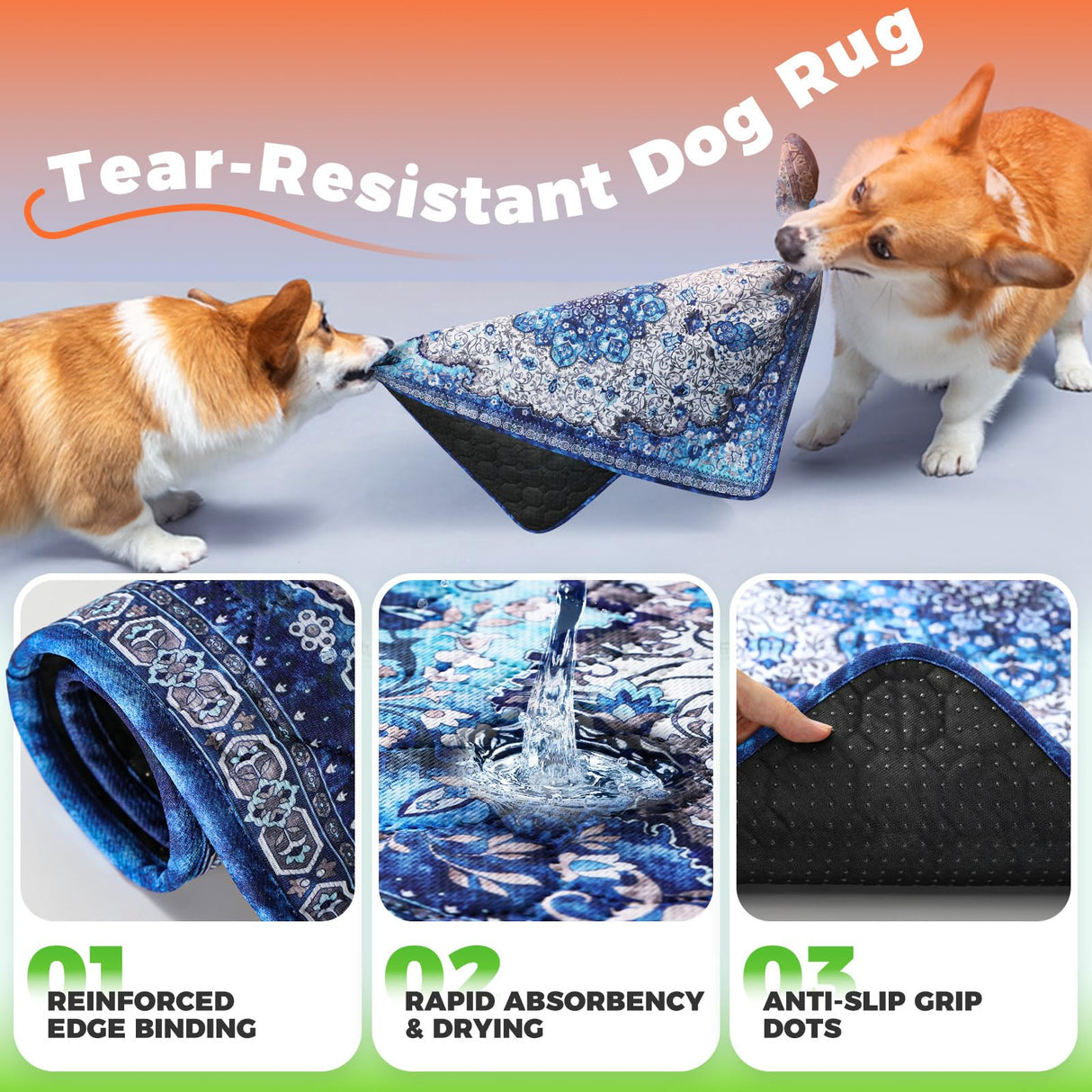 Hompet 2 Pack Waterproof & Absorbent Dog Car Seat Cover Mat, Fits Most Dog Car Hammocks, Washable Reusable Backseat Protector Pad, Quick Dry Leak-Proof Non-Slip Pet Travel Mat for Cars, 18"x54"