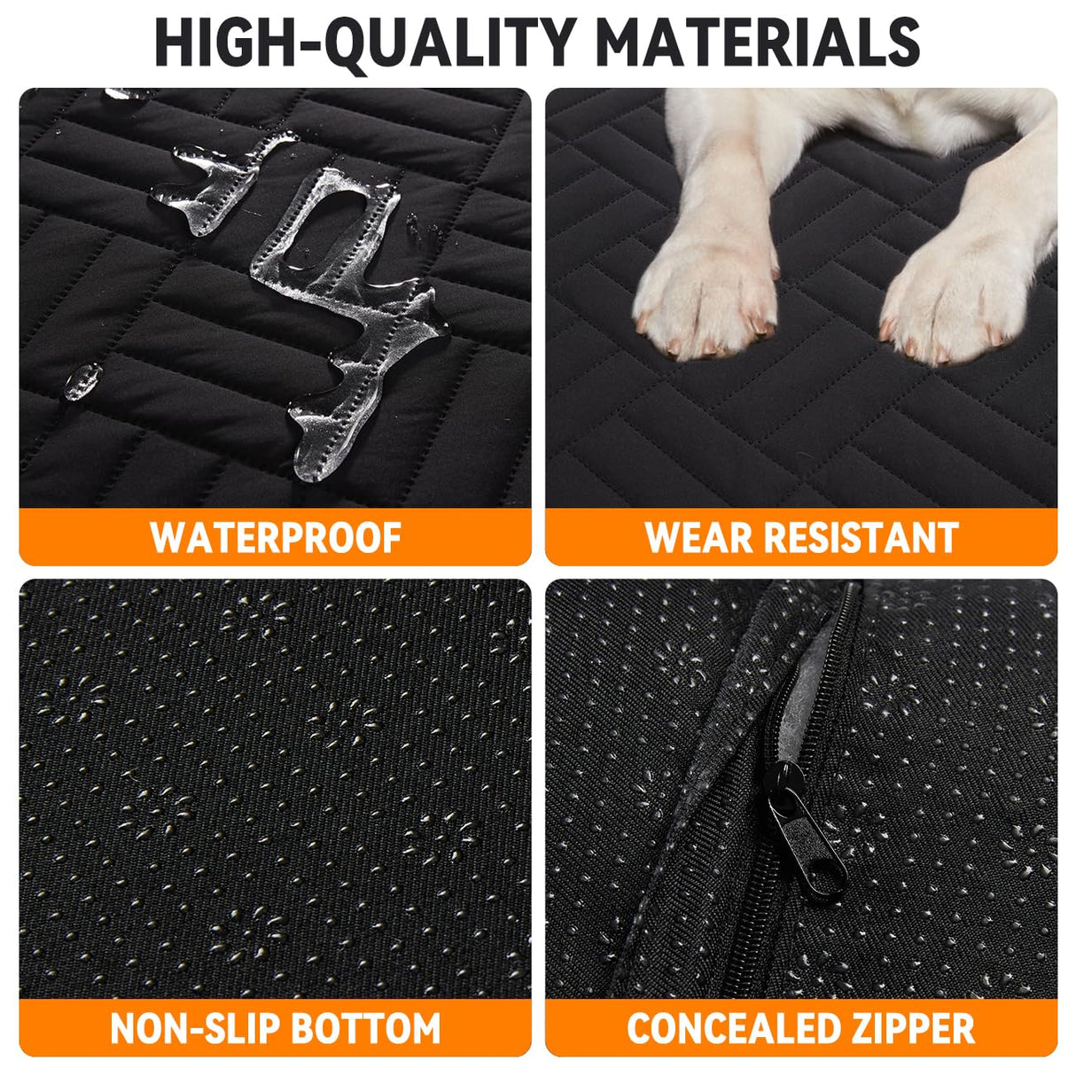 YJGF Dog Mat for Back Seat Extender for Dogs,Dog Bed for Car,Hard Bottom Car Seat Cover for Dogs,Pet Cover for Hammock for Car (Black, for car Back seat Extender)