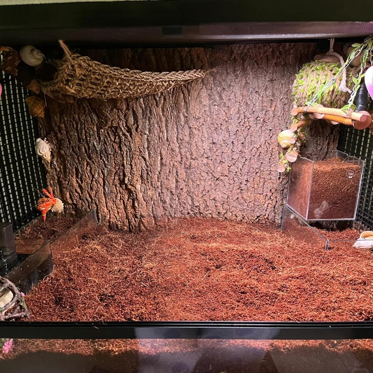 BNOSDM 2PCS Reptile Soil Substrate,Fluffy Small-Strand Reptile Substrate,Natural Terrarium Bioactive Soil Bedding for Snakes, Lizards, Tortoises Tarantulas,Lizards