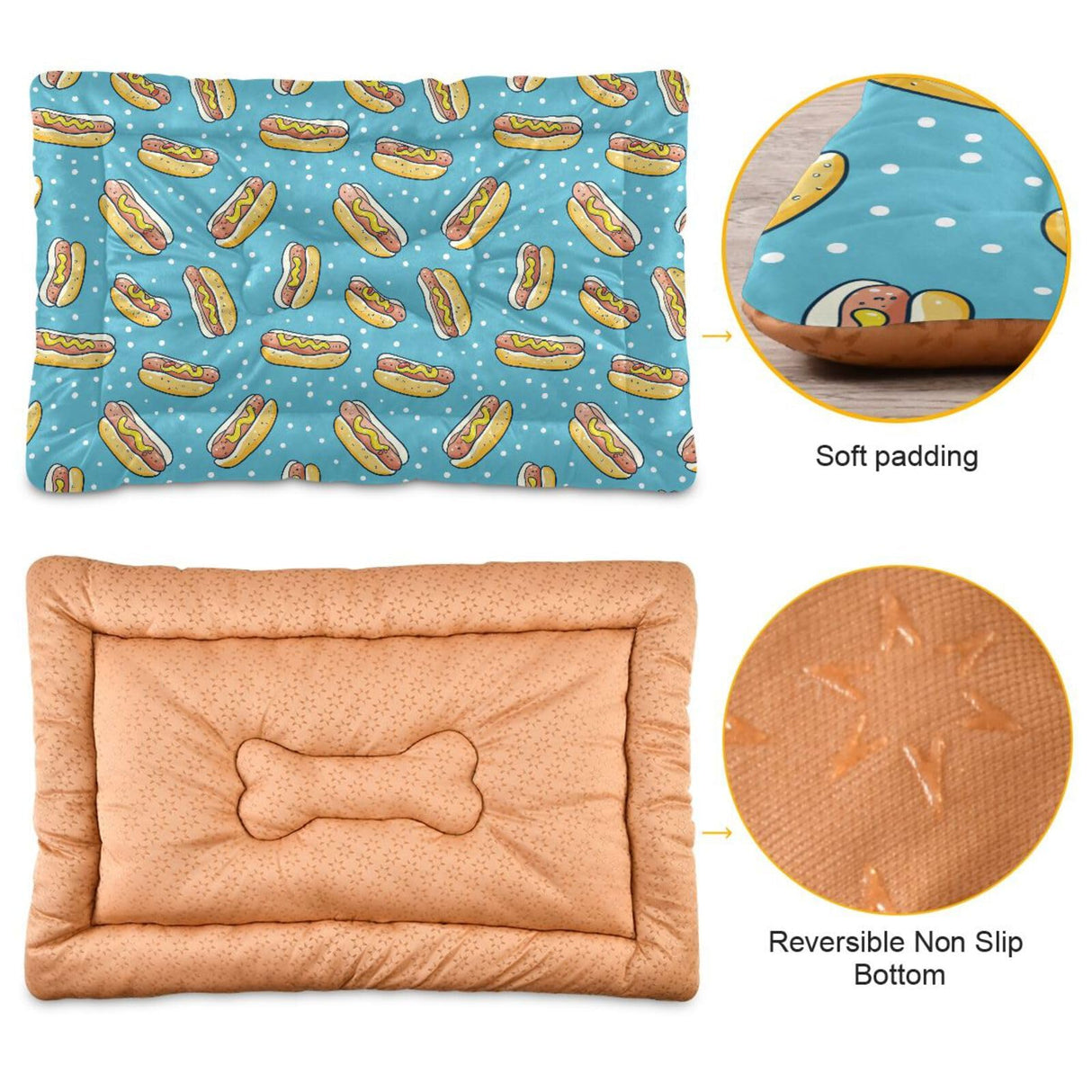 Sletend Pet Bed Hot Dog Dog Bed Mat Absorbing Non Slip Pad Pet Sleeping Mat for Small, Medium, and Large Dogs Puppy Cat 36 in x 24 in