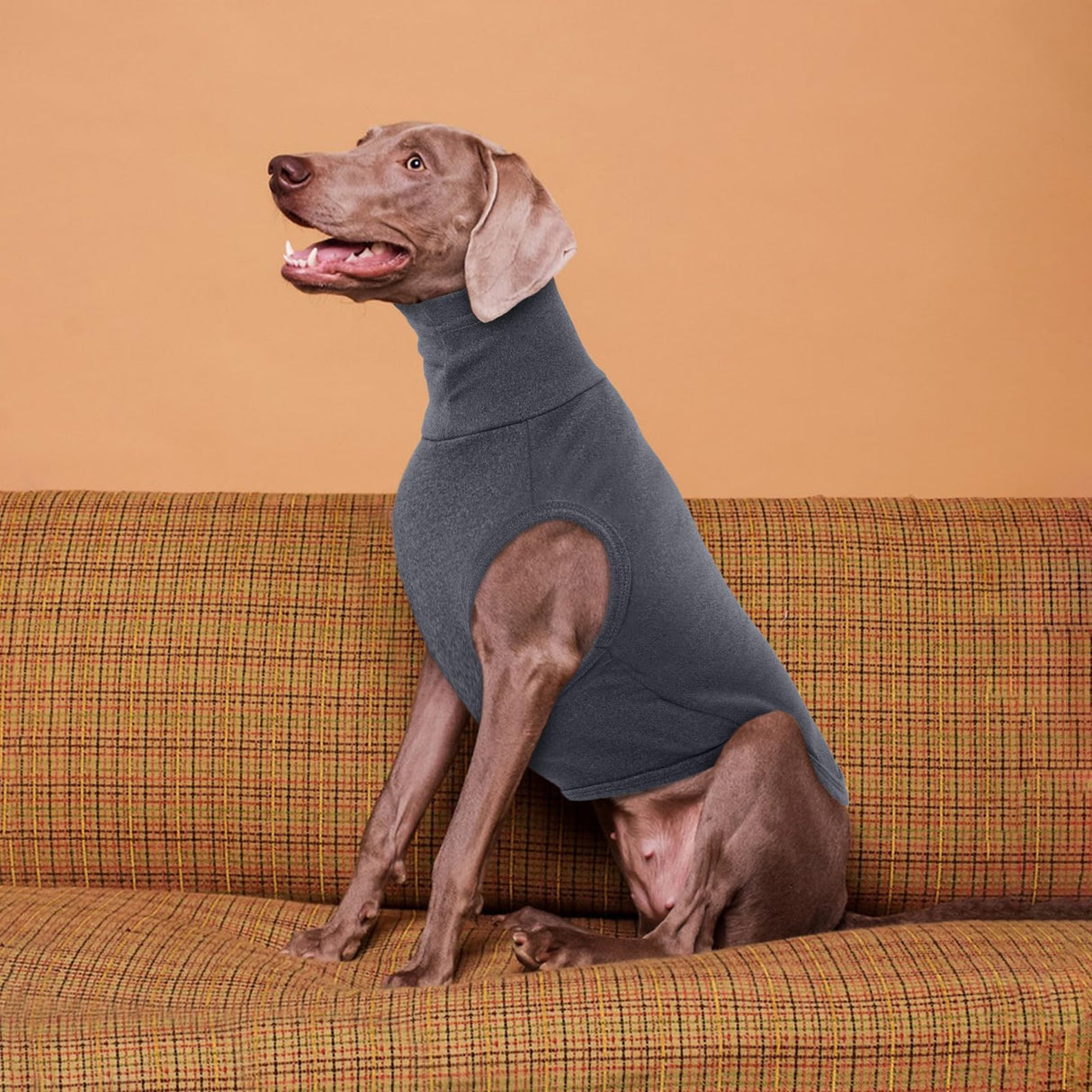 ROZKITCH Dog Sweaters Soft Fleece Pullover Sweatshirt Pajamas, Turtleneck Warm Pet Cold Weather Jacket Stretchy Vest Jumpsuit Apparel Outfit Clothes for Small Medium Large Dogs Walking Sleep Grey 3XL