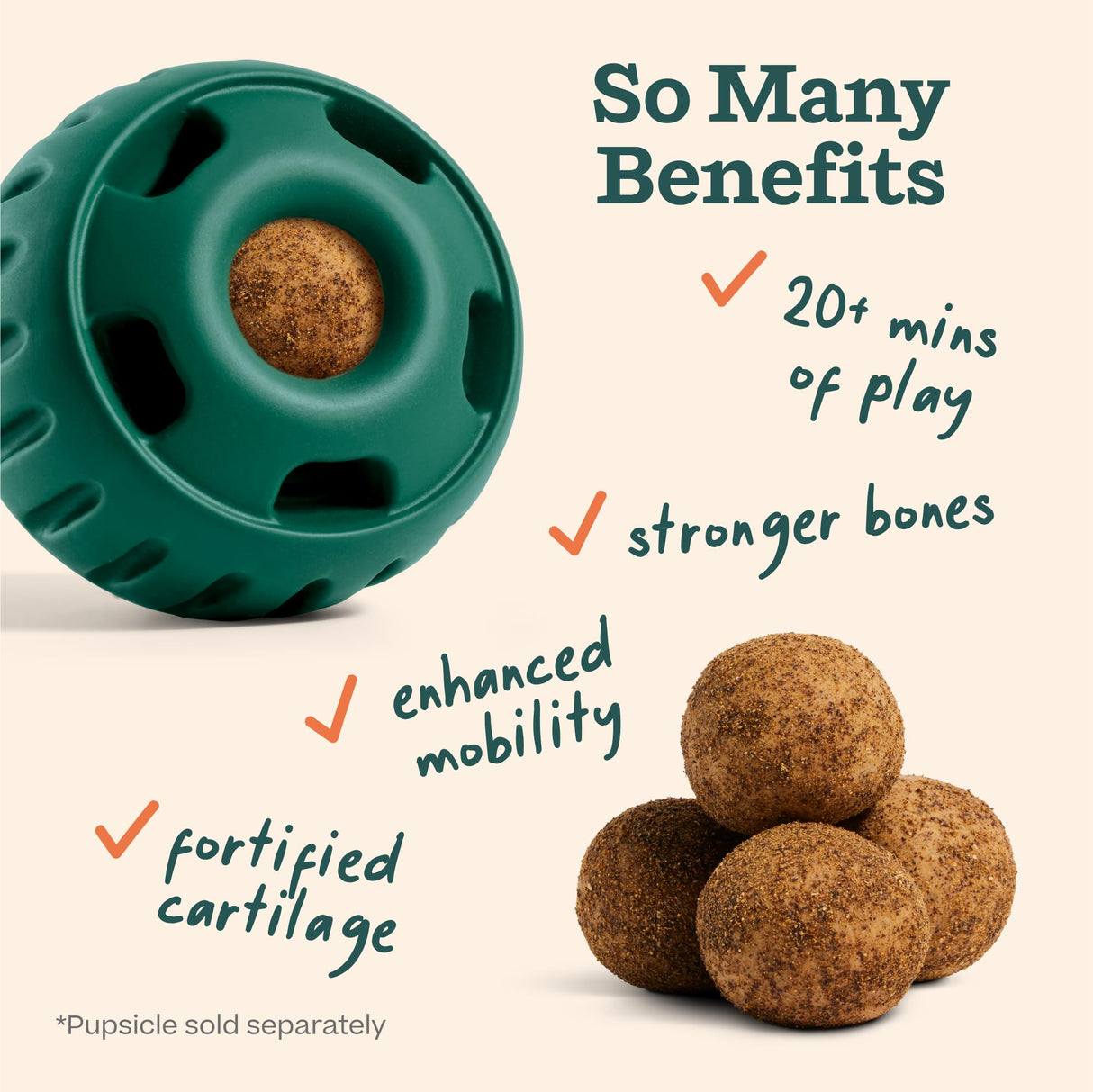 WOOF Hip & Joint Pupsicle Refill Pops - Dog Supplement for The Pupsicle Toy to Support Joint Health, Recovery, and Mobility - Large Pops