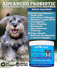 Load image into Gallery viewer, Well Loved Probiotics for Dogs, Dog Probiotics, Made in USA, Vet Developed for Gut Health, Yeast Balance, Itchy Skin, Diarrhea & Gas Relief, Chews with Prebiotic & Digestive Enzymes, Digestive Support