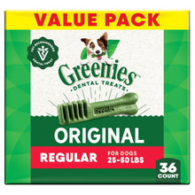 Load image into Gallery viewer, Greenies Veterinarian-Recommended Adult Natural Dental Dog Treats Regular Size, Original Flavor, 36 oz. Pack, 36 Count