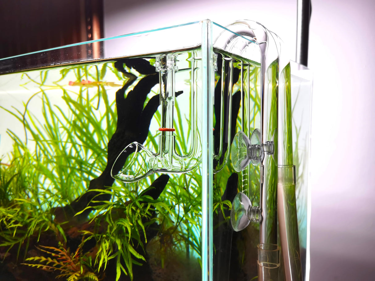 JARDLI Glass Lily Pipe Set Outflow with Surface Skimmer & Multi-Level Water Intake (17mm for 16/22mm (5/8'' i.d.) tubing)
