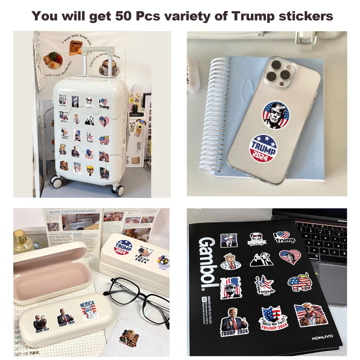 Trump Hat MAGA Hat, Trump 2024 Flag 3x5 FT and 50 Pcs Trump Stickers, Trump Merchandise Trump 2024 Hat Make America Great Again Hat Trump Flag with Donald Trump Stickers