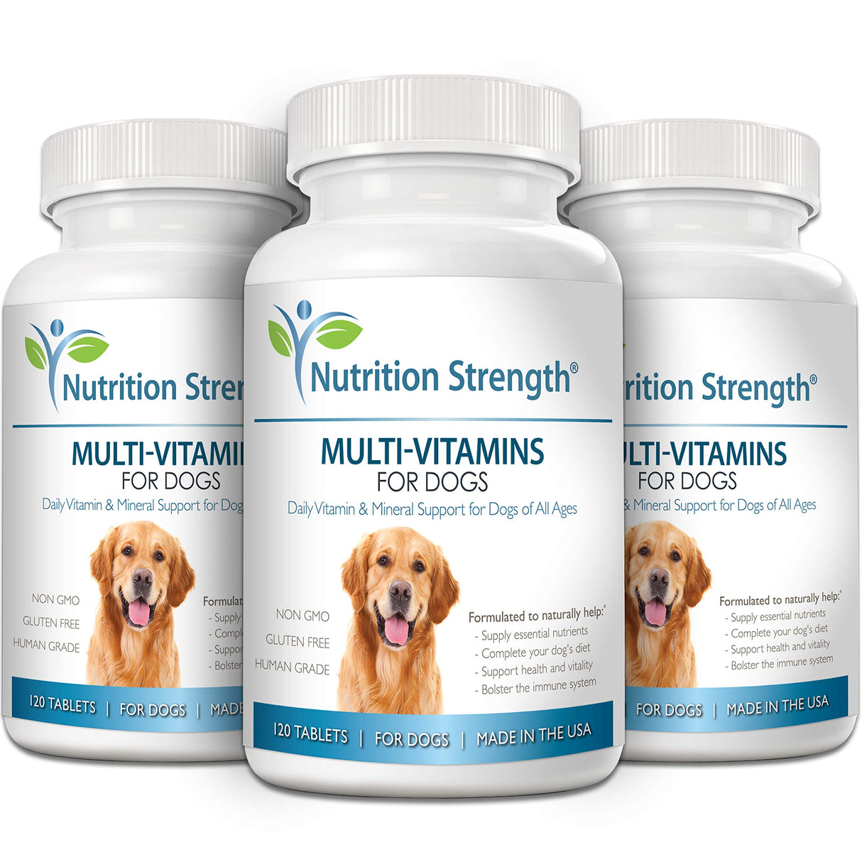 Nutrition Strength Multivitamins for Dogs, Daily Vitamin and Mineral Support, Nutritional Dog Supplements for All Canine Breeds and Sizes, Promotes Immune Health in Pets, 120 Chewable Tablets
