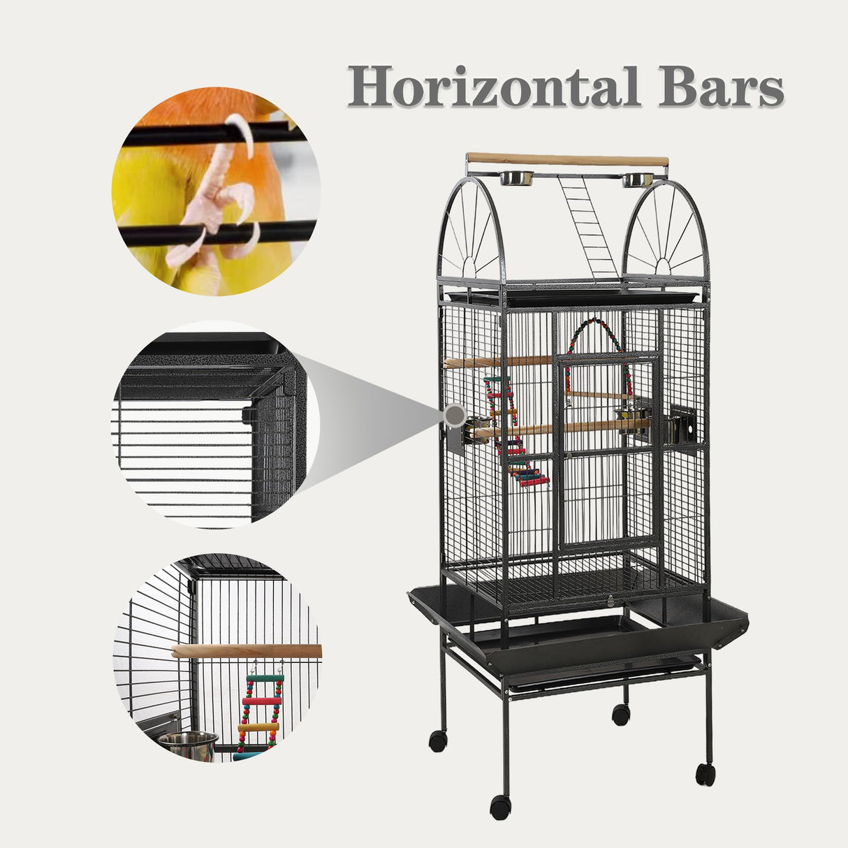 Sinopet 69-inch Large Bird Cages for Parrots,Large Parrot Cages for Large Birds, Flight Cage for Birds,Large Parakeet Cage with Birdcage Cover for African Grey,Quaker,Cockatiel,Green Cheek Conure