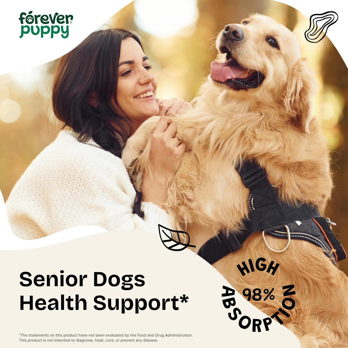 Forever Puppy Senior Dogs Drops - Immune & Brain Support Complex for Elderly Dogs of All Breeds & Sizes - Vitamins and Supplements for Older Pets - Food Supplements - 2 oz