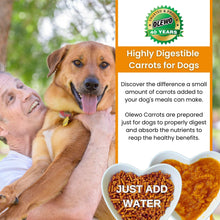 Load image into Gallery viewer, Olewo Original Carrots for Dogs – Fiber for Perfect Poop, Dehydrated Dog Food Toppers for Picky Eaters, Natural Skin & Coat Support, Multivitamin, Probiotics for Digestive & Gut Health, 1 lb