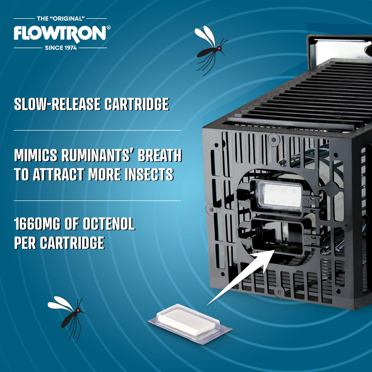 Flowtron MA-1000 Octenol Mosquito Attractant Cartridge, Compatible with BK-15, BK-40, BK-80, MC-9000, FC-8800-2 Pack