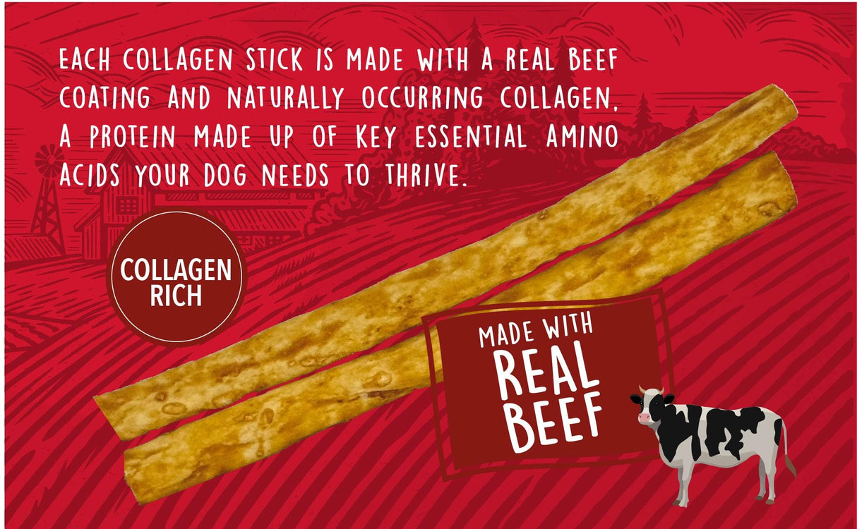 Rewardables | Healthy Chewers | Natural Collagen and Beef Sticks for Dogs | 100 Count | High Protein and Limited Ingredient Dog Chews