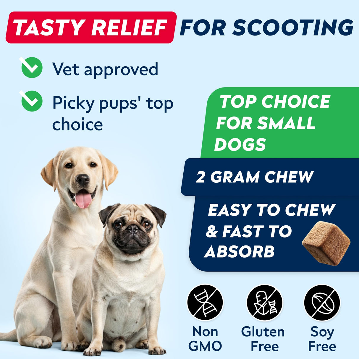 STRELLALAB Anal Gland Support Chews - Scoot Treatment - Digestive Enzymes, Prebiotics & Fiber Supplement for Dogs Digestion & Gut Health. Proprietary Blend of Beet, Psyllium, Dandelion & Pumpkin 120Ct
