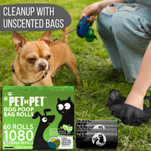 Load image into Gallery viewer, Pet N Pet 1080 Counts Black Poop Bags for Dogs, 41% Plant Based & 59% PE Extra Thick Dog Poop Bags Rolls, 9" x 13", Unscented Pet Waste Bag