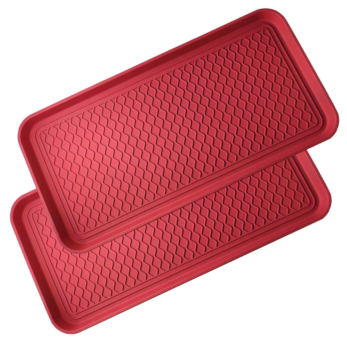 Boot Tray 2 Pack Large Multifunctional Boot Mat Washable Indoor or Outdoor Tray Mat for Shoes Boots Plants Pots Paint Tins Pet Bowls Car Storage, 30 x 15 x 1.2 Inches