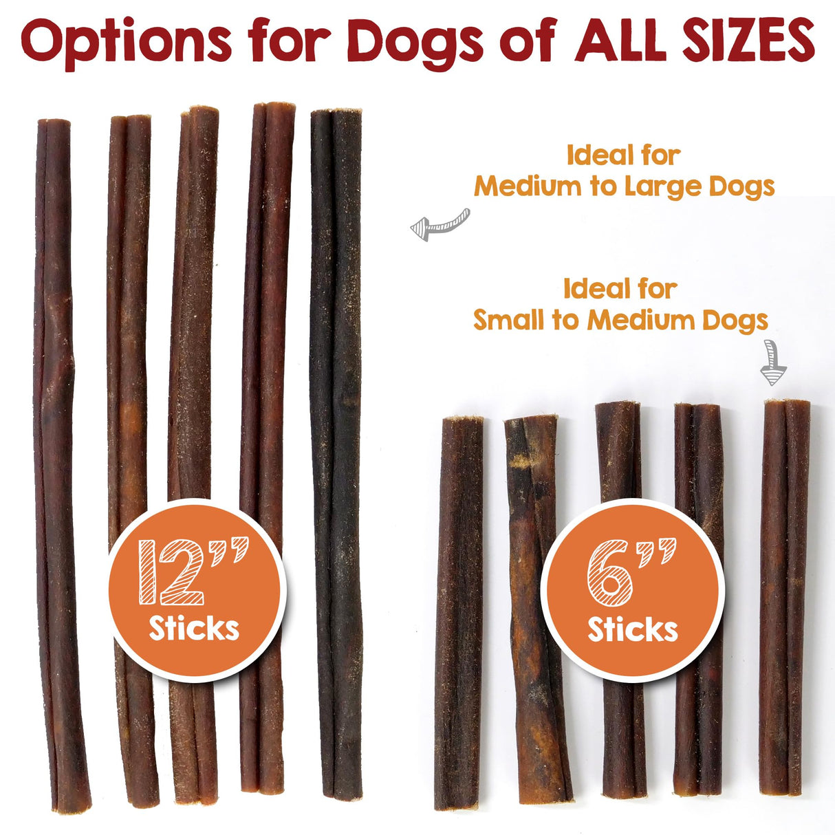 Riley's 6 Inch Beef Collagen Sticks for Dogs, Collagen Chews for Dogs, Bully Stick & Rawhide Alternative, Long Lasting, No Raw Hide Chews, Single Ingredient Dog Treat - 5 ct