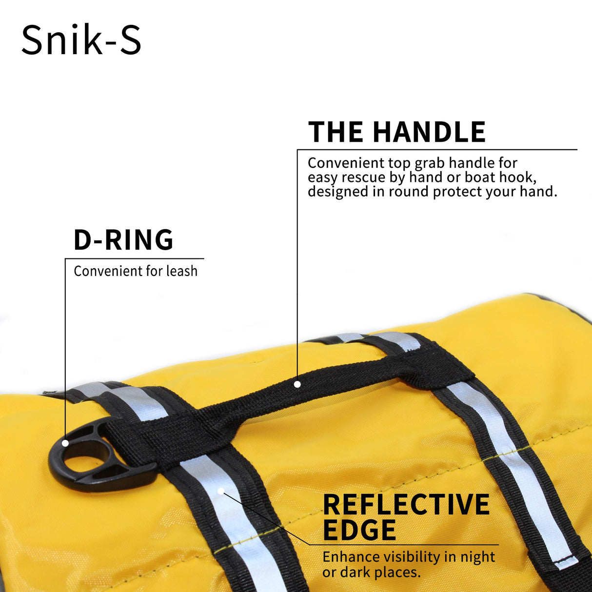 Dog Life Jacket Easy-Fit Adjustable Belt Pet Saver Swimming Safety Swimsuit Preserver with Reflective Stripes for Doggie (XS, Yellow)