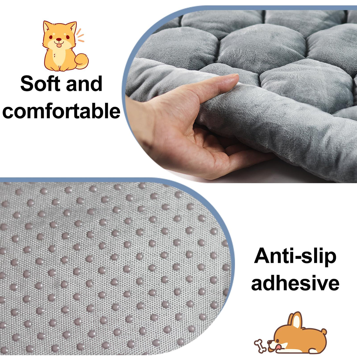XYDongtong Dog Bed for Car,Dog Car Seat Cover for Back Seat,Non-Slip Travel Pet Mat,Nonslip Soft Durable,Fit for Backseat Extenders and Trucks SUVs (Gray)