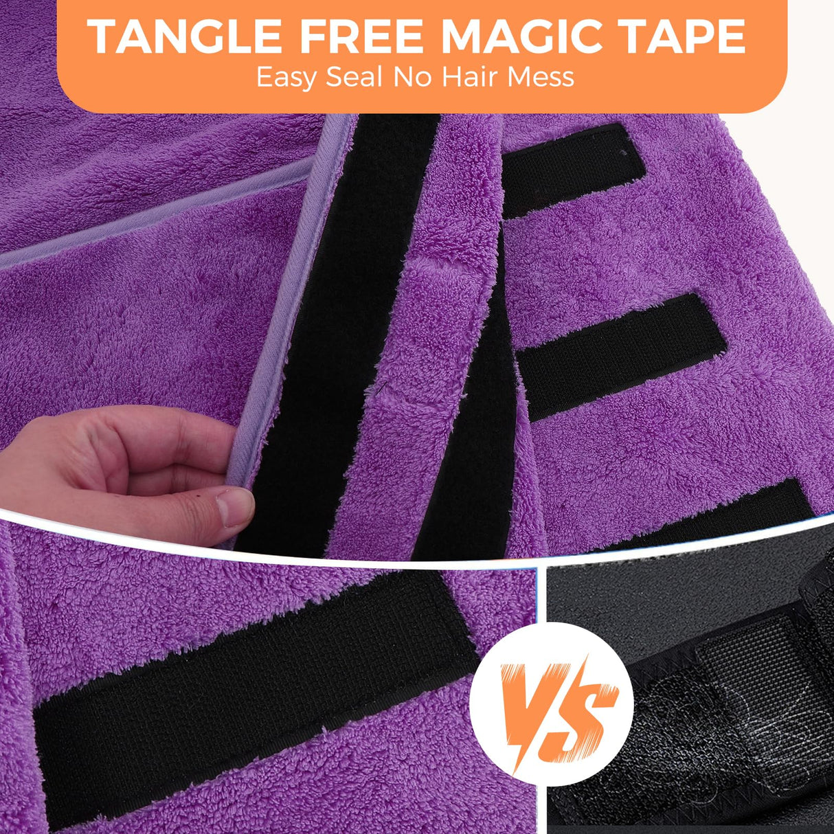 Mihachi Dog Bathrobe Towel Wrap Fast Drying with Drying Gloves Set, Super Absorbent Coral Fleece Dog Drying Coat Bath Robe for Puppy, Medium & Large Dogs, Adjustable Collar & Belly Strap, Purple XL