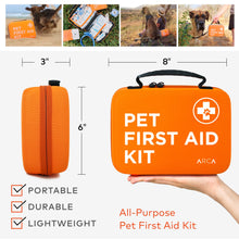 Load image into Gallery viewer, ARCA PET Cat & Dog First Aid Kit for Car - Pet Emergency Kit for Home Office Travel – Dog Camping Essentials with Digital Thermometer, Muzzle & Mini First Aid Pouch