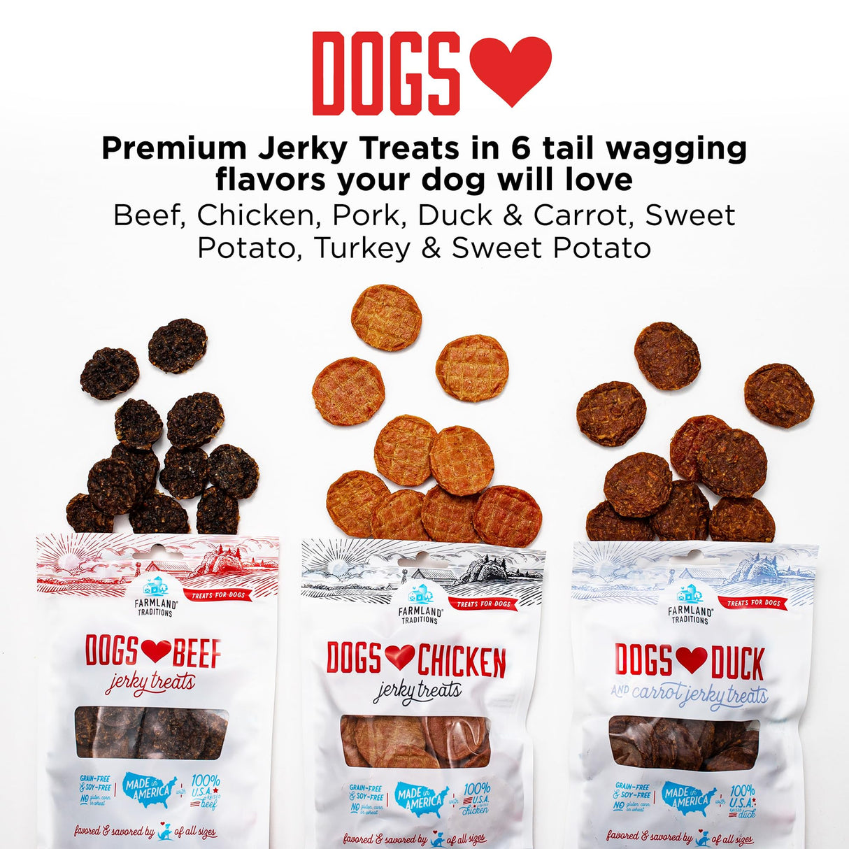 Farmland Traditions Filler Free Dogs Love Chicken Premium Jerky Treats for Dogs, 3 lb. Bag