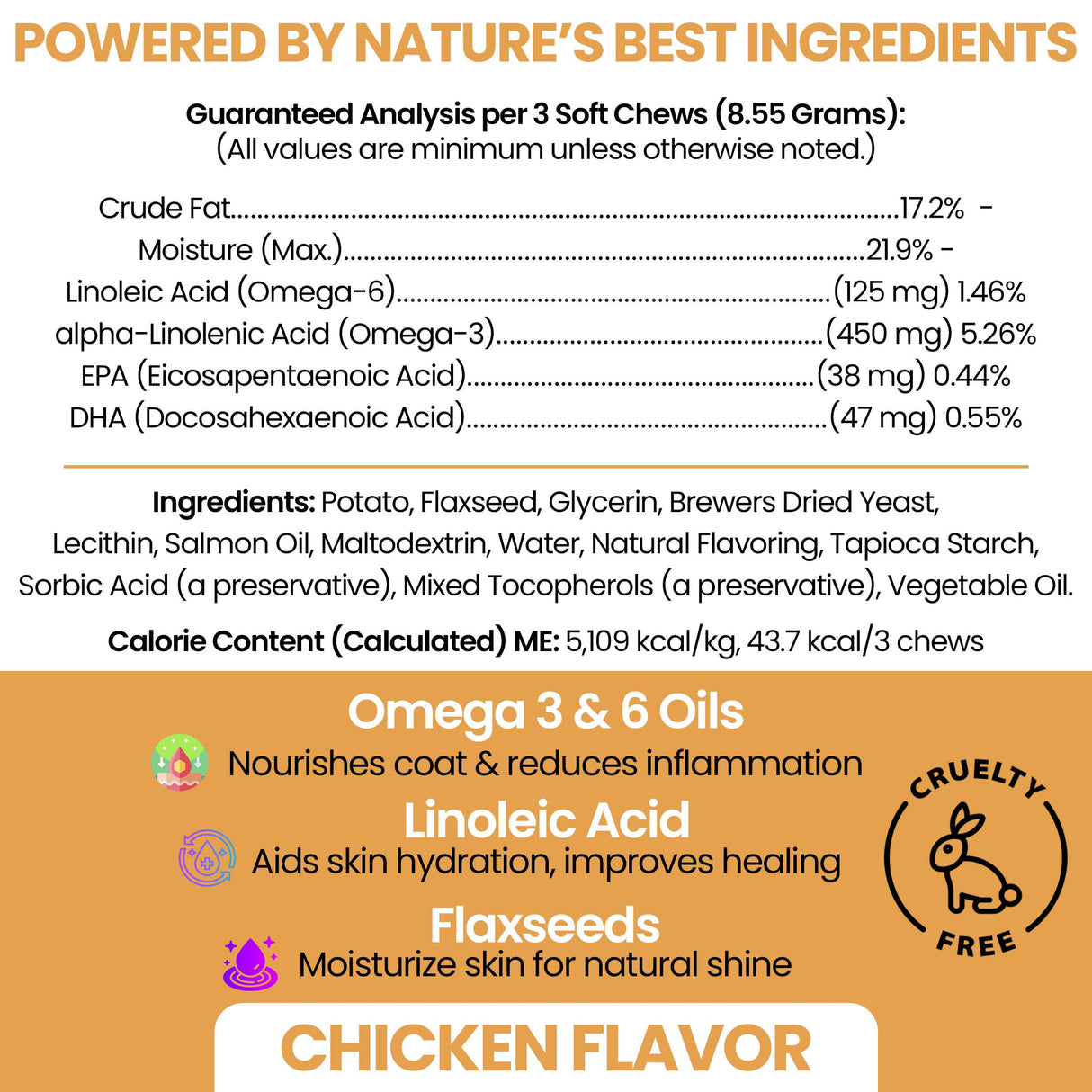 Omega 3 for Dogs - 180 Soft Chew Omega Treats for Skin and Coat - Fish Oil Blend of Essential Fatty Acids, Omega 3 and 6, Vitamins, Antioxidants and Minerals - Made in USA
