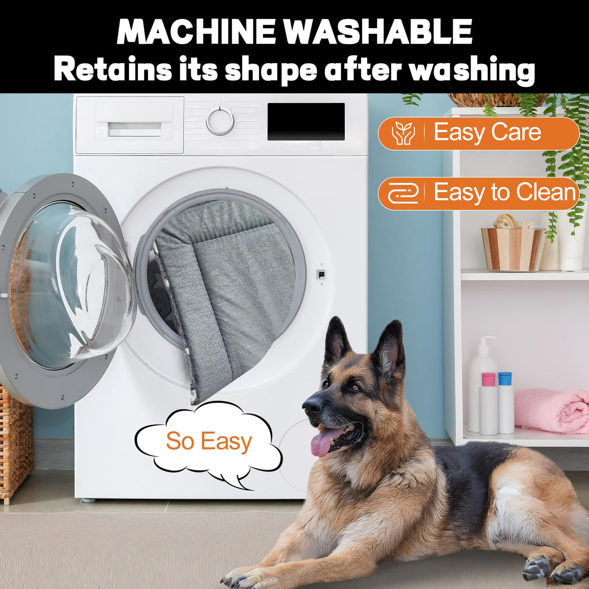 WITTOP Washable Dog Bed Plush Orthopedic Outdoor Crate Mat with Non-Slip Bottom,Luxe Soft Kennel Pad for Pets, Cozy Cage Cushion & Pet Sleeping Mattress Large Sized,Medium,Small Dogs,36 x 24 inch,Grey