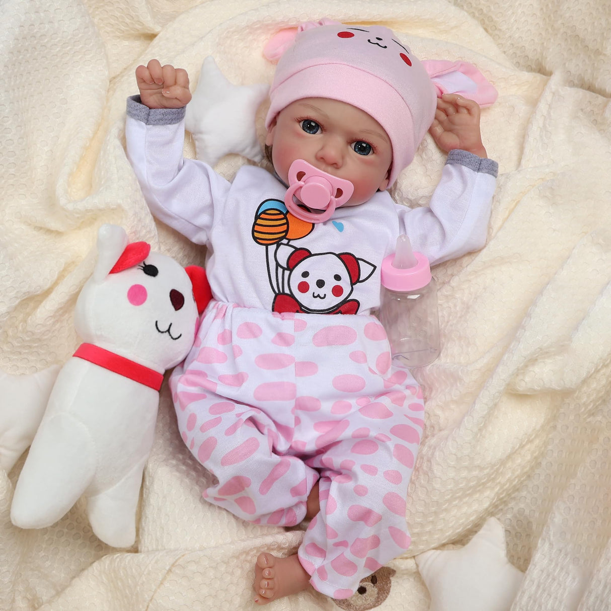 DAYOFF KIDS Reborn Baby Dolls, 18 Inches Realistic Baby Doll That Look Real,Christmas/Birthday Baby Dolls Gift for Kids Age 3+ (Lisa.M)
