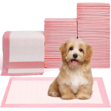 Load image into Gallery viewer, Pet Toilet Training Pads 100Count Disposable Puppy Pee Pads 18" x 13" for Dogs, Ultra Absorbent|Quick Dry|Leak-Proof Pet Potty Pads for Dog, Cat, Rabbits and Guinea Pigs (Pink)