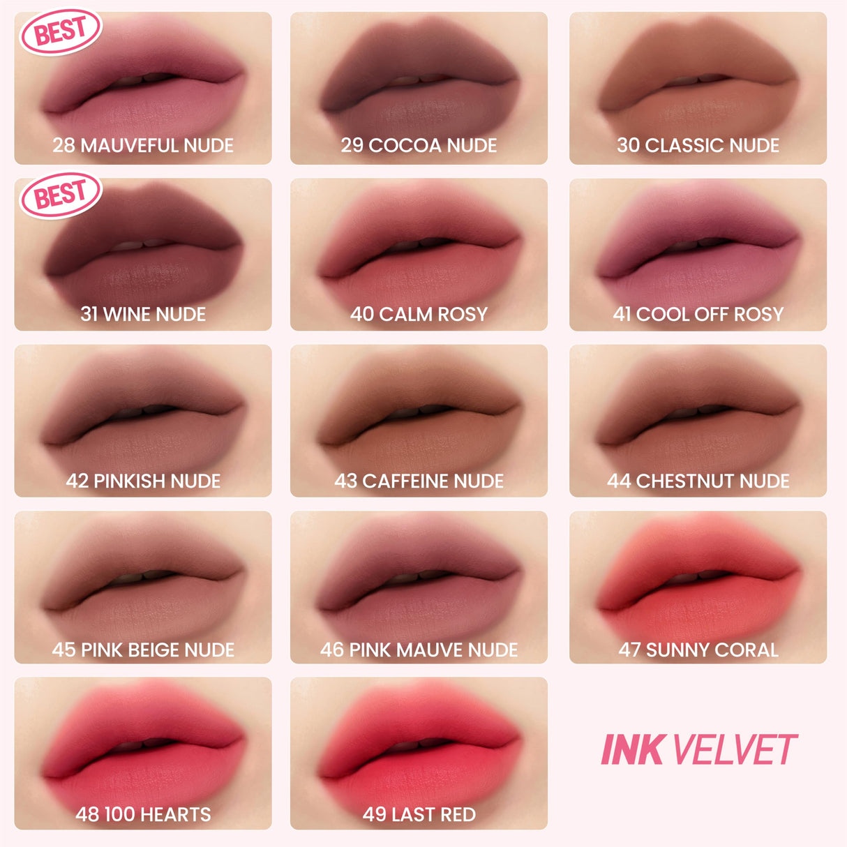 Ink The Velvet Lip Tint | Highly Pigmented, Longwear & Weightless Lip Tint | Smudge-Proof, Buildable Color for Lips & Cheeks | K-Beauty Makeup, Safe for Sensitive Lips (017 ROSY NUDE)