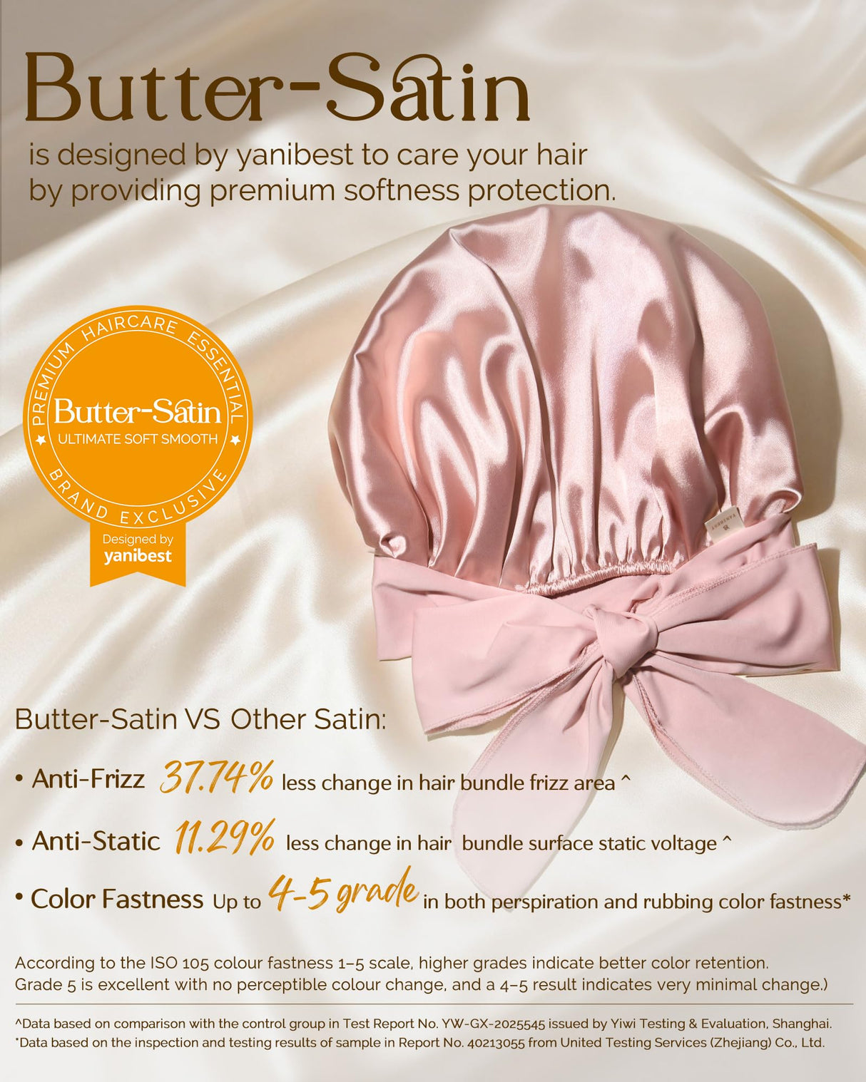 Adjustable Satin Bonnet for Sleeping Women Double Layer Hair Wrap Reduce Friction Prevent Frizz Natural Curly Hair, Blush Pink