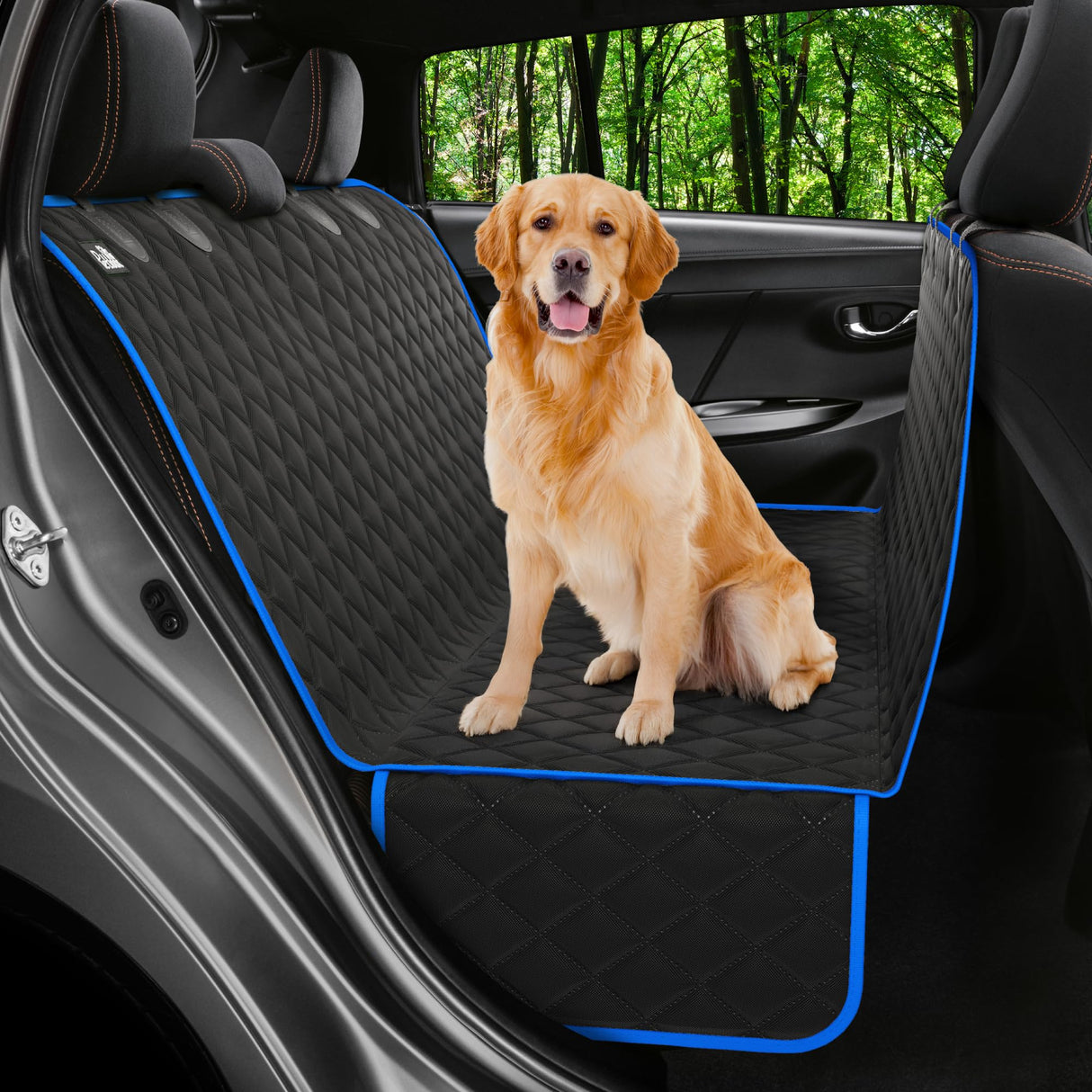 Petloox XL Dog Car Seat Cover for Back Seat, Waterproof Hammock for Car, SUV & Truck, Non-Slip Backseat Cover for Dogs, Heavy-Duty Dog Hammock Style Seat Protector Pets, Easy to Install & Clean