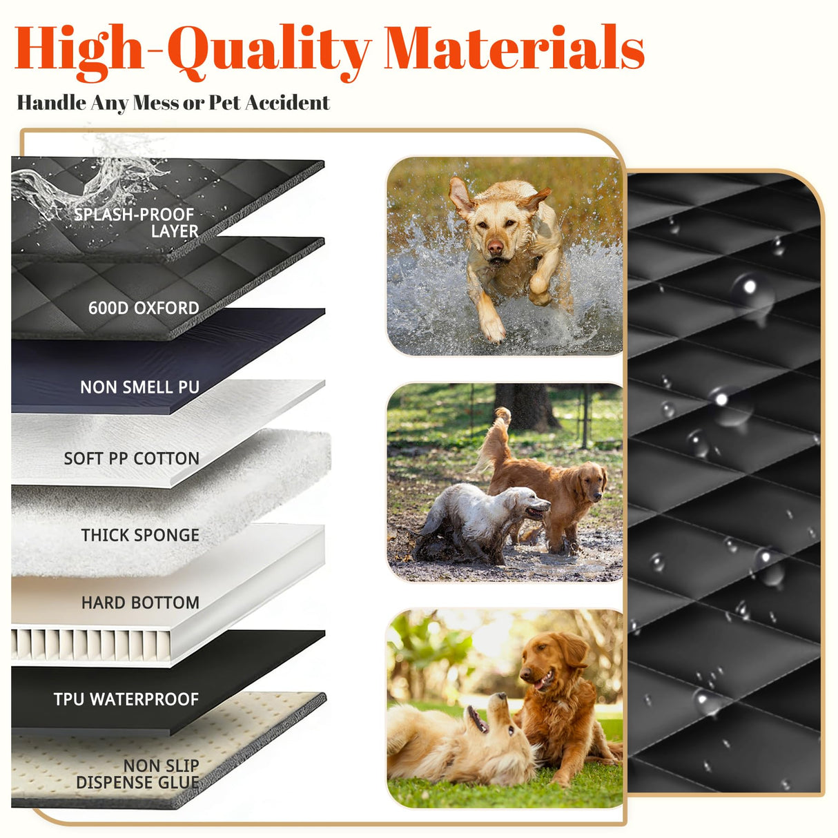 IIVZJY Back Seat Extender for Dogs - Anti-Scratch & Waterproof Backseat Protector, 600D Upgraded Material Pet Hammock with Mesh Window, Easy to Clean Dog Bed for Car, SUV, Truck,Orange