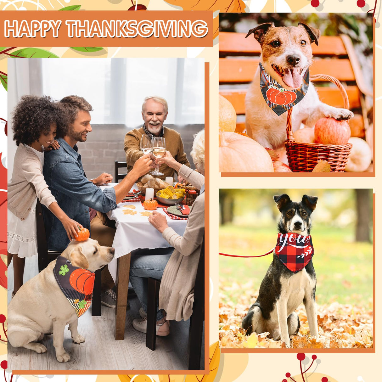 Sweetude 100 Pcs Fall Dog Bandanas Bulk Plaid Bandanas for Dog Autumn Thanksgiving Pet Scarf Bibs Adjustable Triangle Kerchief Grooming Supplies Pet Costume for Small Medium Large