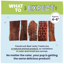 Load image into Gallery viewer, Pawstruck Premium Beef Jerky Dog Treat Chews, Medium 4"-6" Strips – Supports Hip & Joint Health, Rich in Glucosamine & Chondroitin, No Added Preservatives – 25 Count