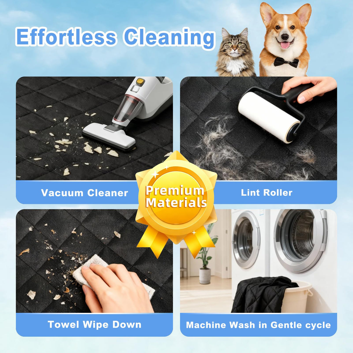 Junpee Dog Car Seat Cover for Back Seat - Waterproof and Anti-Slip Car Dog Seat Cover, with Hammock Design for Safe and Comfortable Travel, Suitable for Most Cars Trucks SUVs