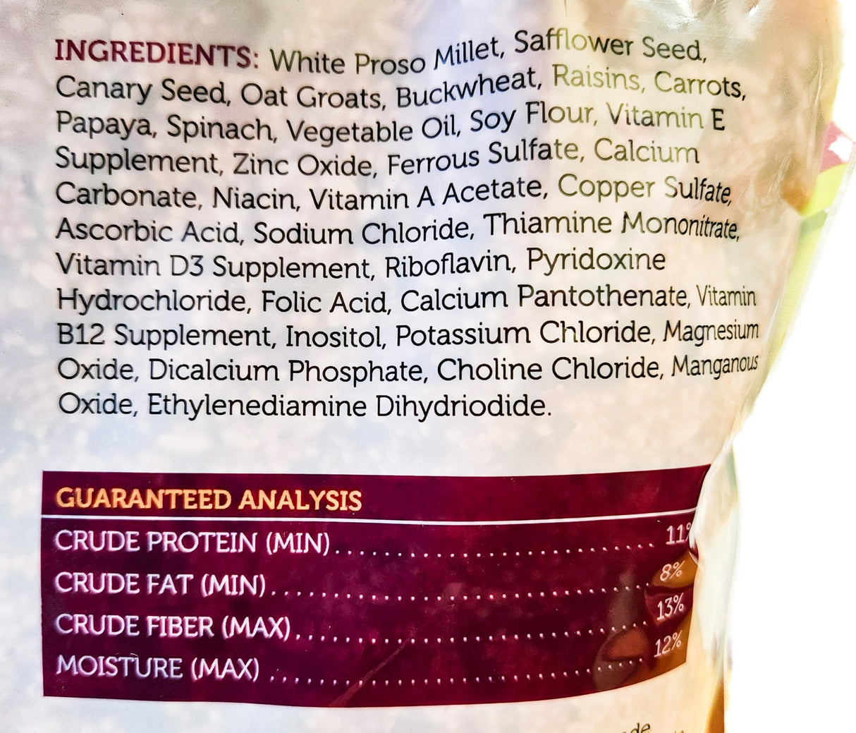 Sweet Harvest Cockatiel Bird Food (No Sunflower Seeds), 4 lbs Bag - Seed Mix for Cockatiels