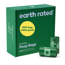 Load image into Gallery viewer, Earth Rated Dog Poop Bags Value Pack, Leak-Proof and Extra-Thick Pet Waste Bag for Big and Small Dogs, Refill Rolls, Lavender Scented, 600 Count