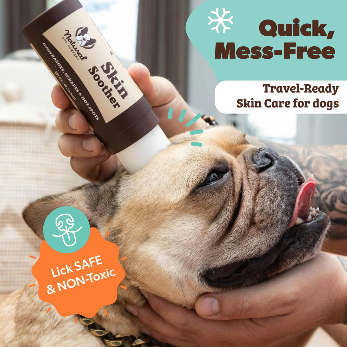 Natural Dog Company Skin Soother Balm for Dogs – Dog Skin Balm for Dry Winter Skin, Seasonal Sensitivity & Environmental Stress, Dog Moisturizer with Coconut Oil, Calendula & Vitamin E, 2 oz Stick