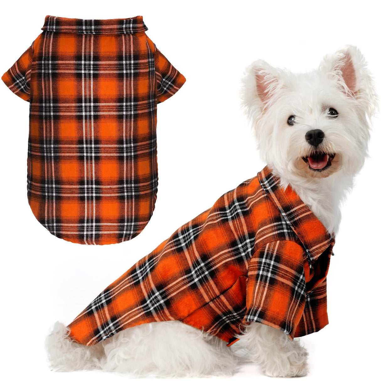 EXPAWLORER Dog Shirt - Fall Dog Clothes Sweater, Breathable Polo T-Shirts Dogs Costume with Plaid Pattern,Pet Outfit for Small Medium Large Dogs Puppy Boy and Girl
